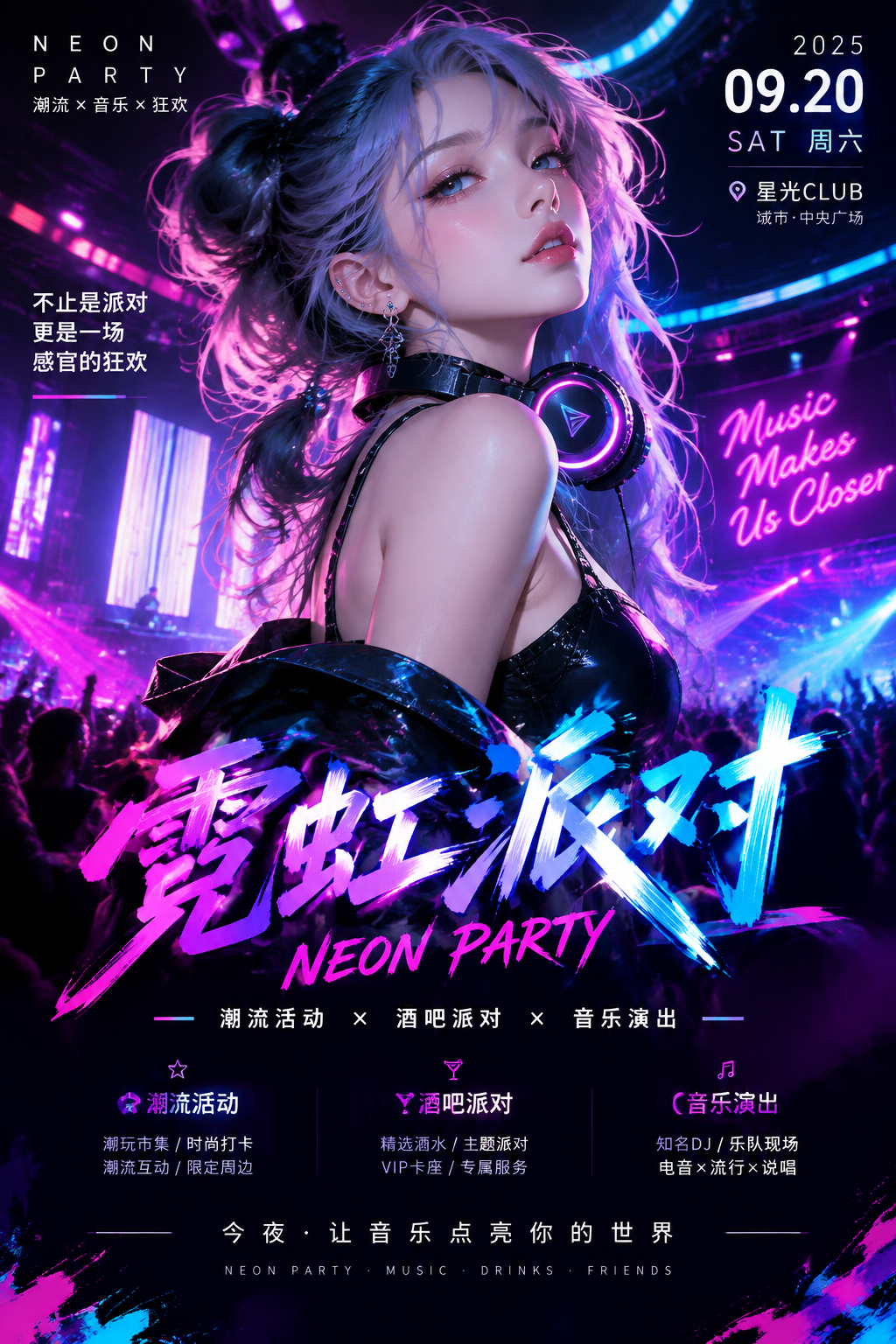 霓虹派对海报