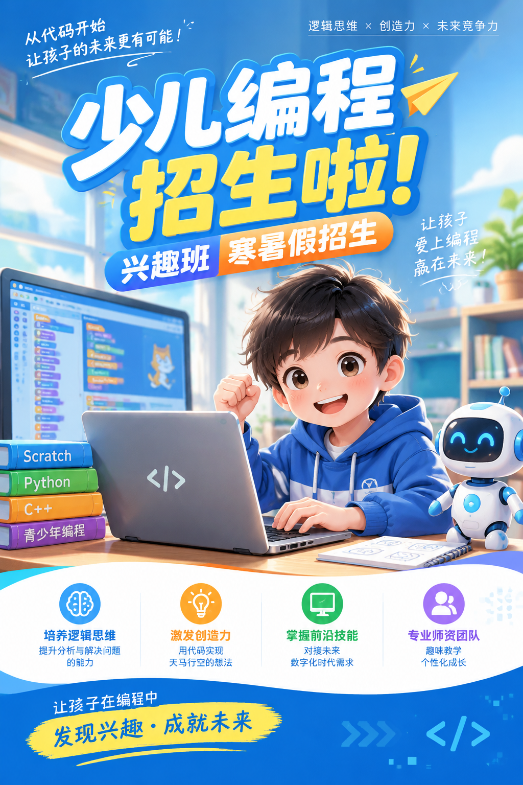 少儿编程招生海报
